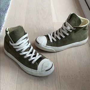 Last Chance! Olive suede Converse Jack Purcells